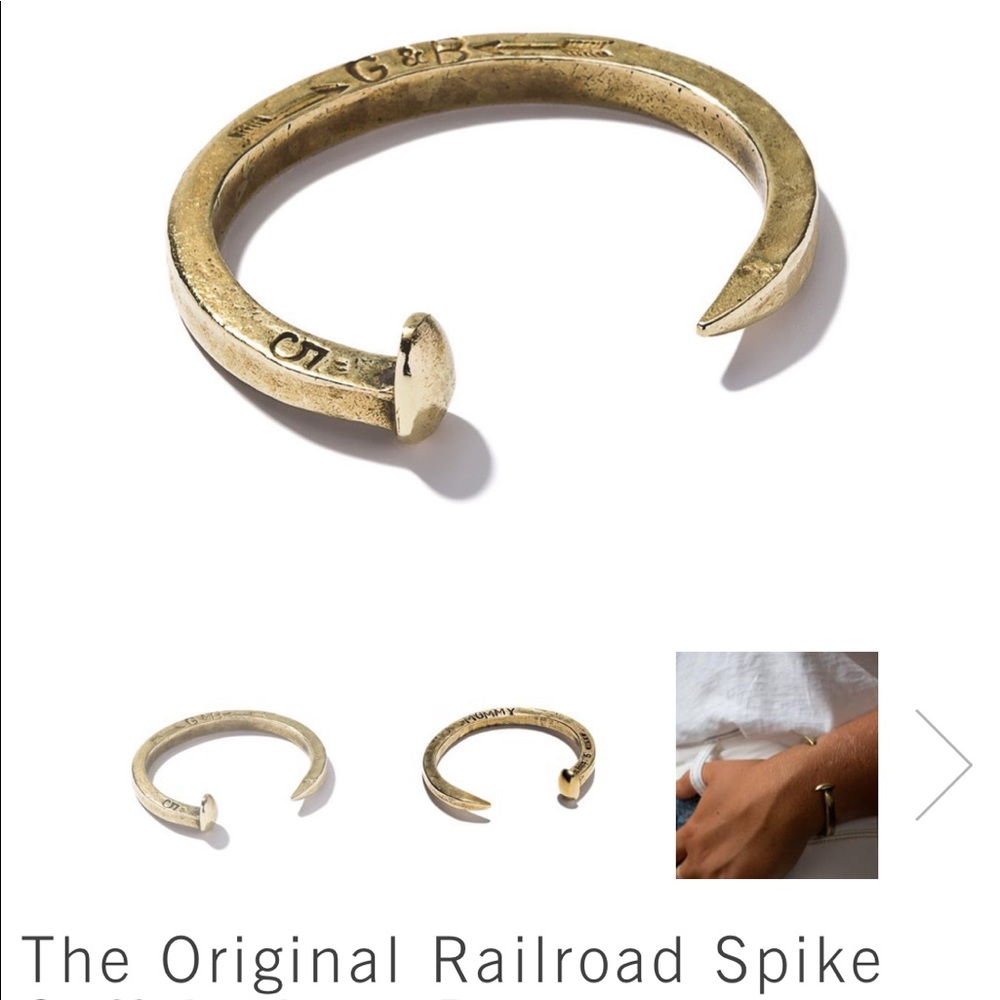 Giles & Brother Antique Brass Railroad Spike Cuff